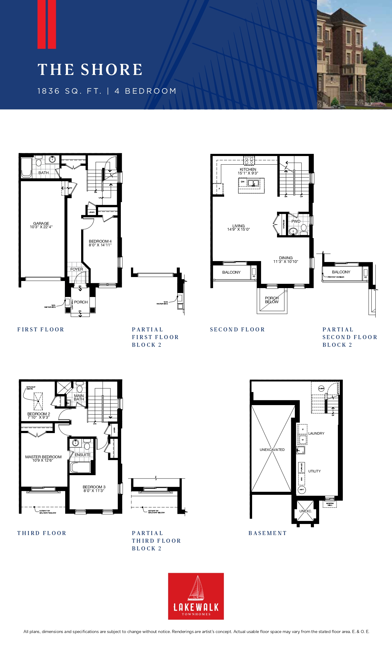  Floor Plan of Lakewalk Townhomes with undefined beds