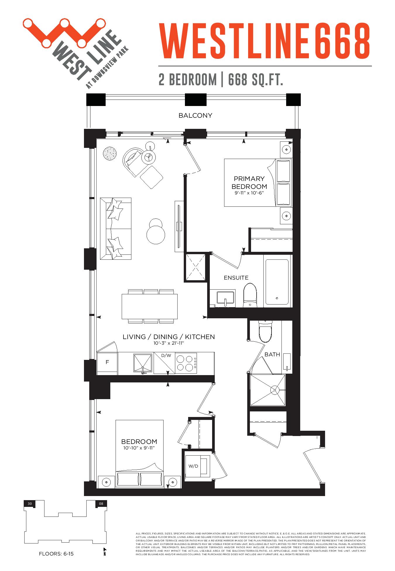  Floor Plan of WestLine Condos with undefined beds