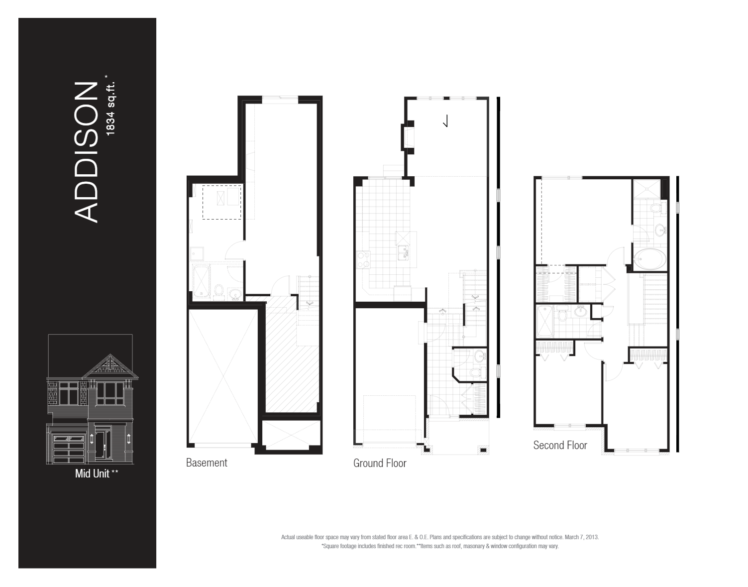 Addison Floor Plan of Trailsedge Towns with undefined beds
