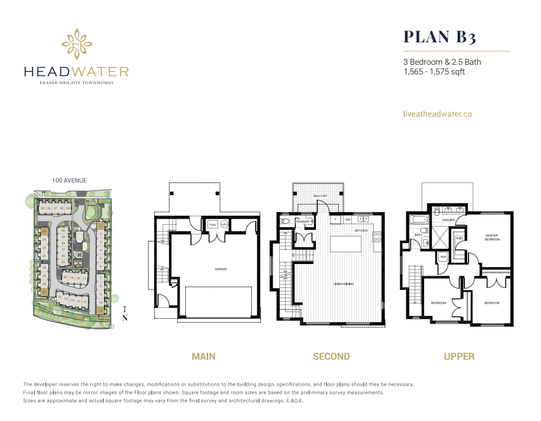 PLAN B3 Floor Plan of Headwater Towns with undefined beds