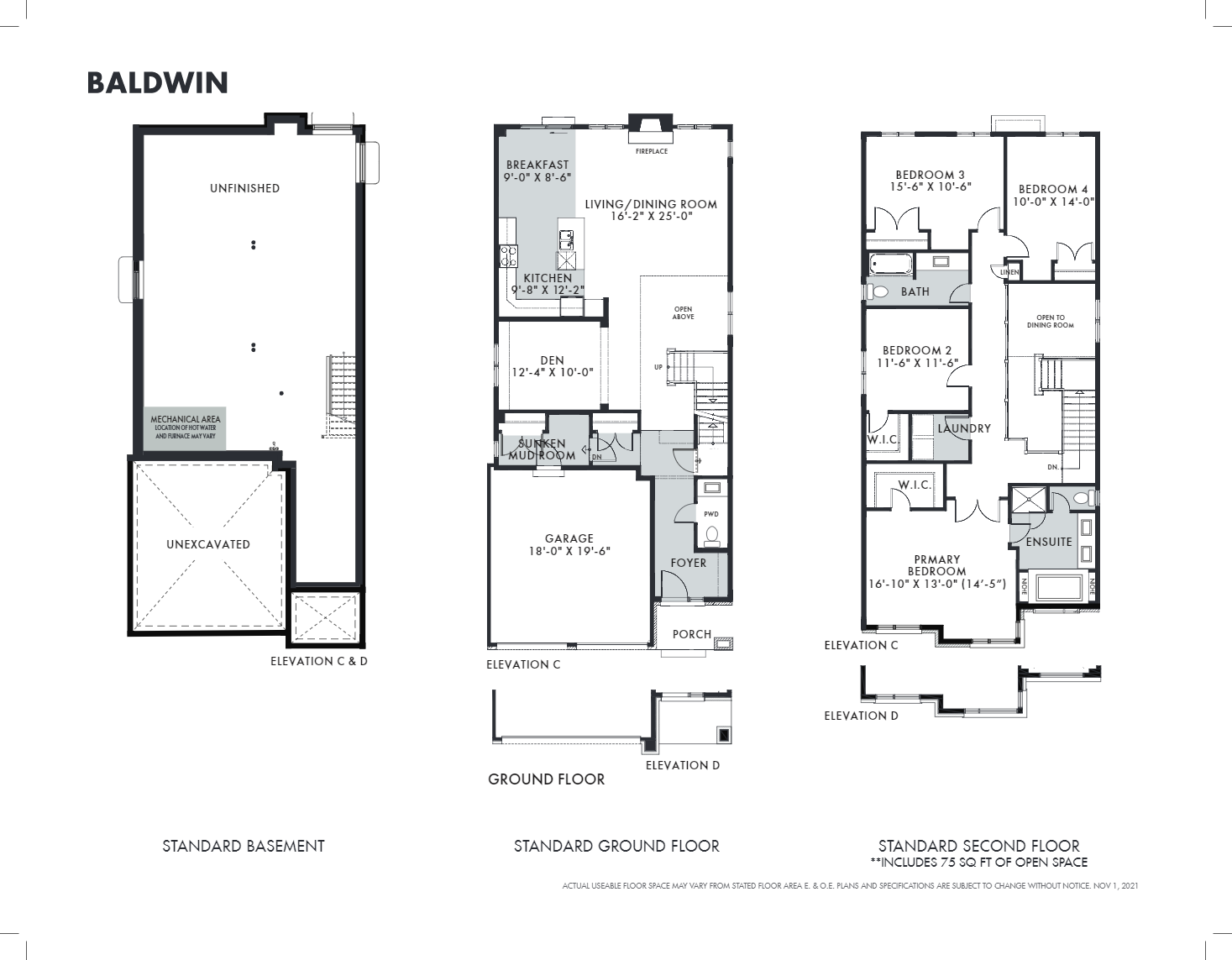 Baldwin Floor Plan of Pathways at Findlay Creek Towns with undefined beds
