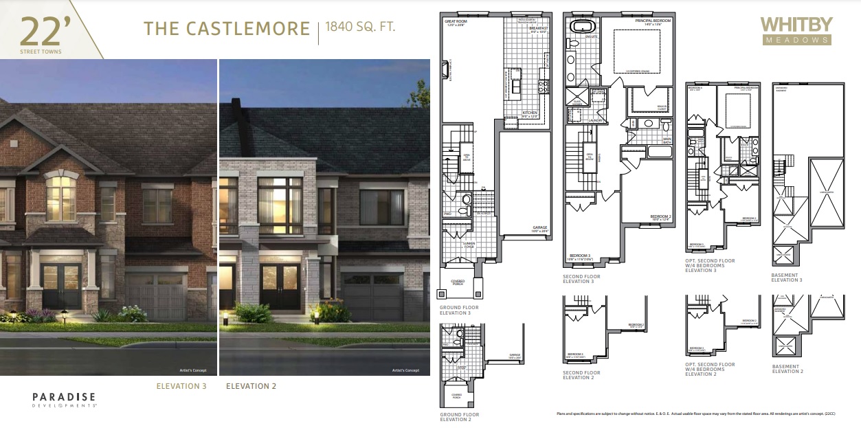 The Castlemore Floor Plan of Whitby Meadows & Park Vista Towns with undefined beds