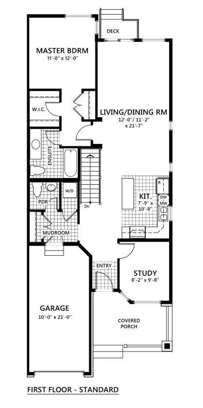 Dove (End) Floor Plan of Cardinal Creek Village Towns with undefined beds