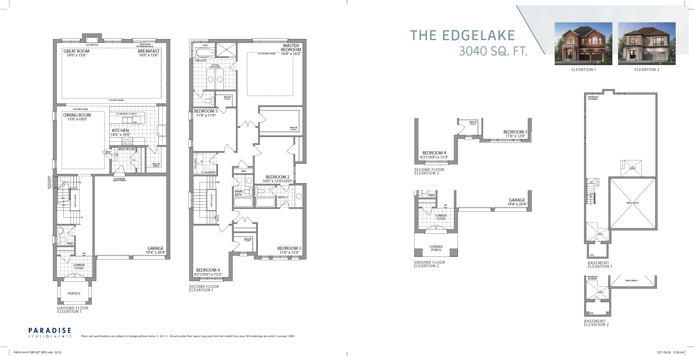 The Edgelake Floor Plan of Whitby Meadows & Park Vista Towns with undefined beds