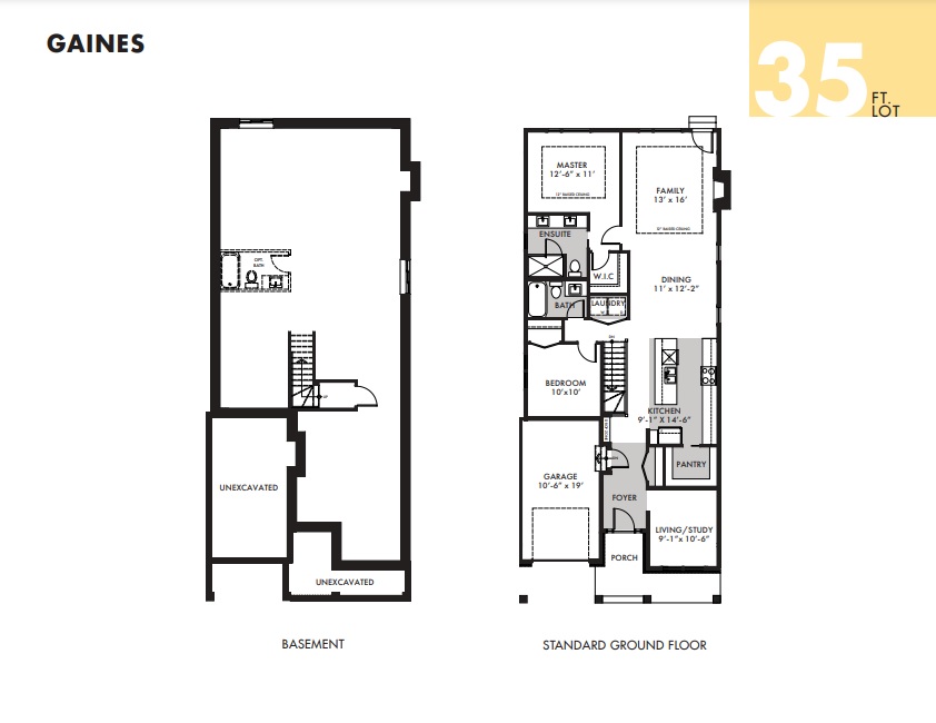 Gaines Floor Plan of Riverside South Richcraft Homes with undefined beds