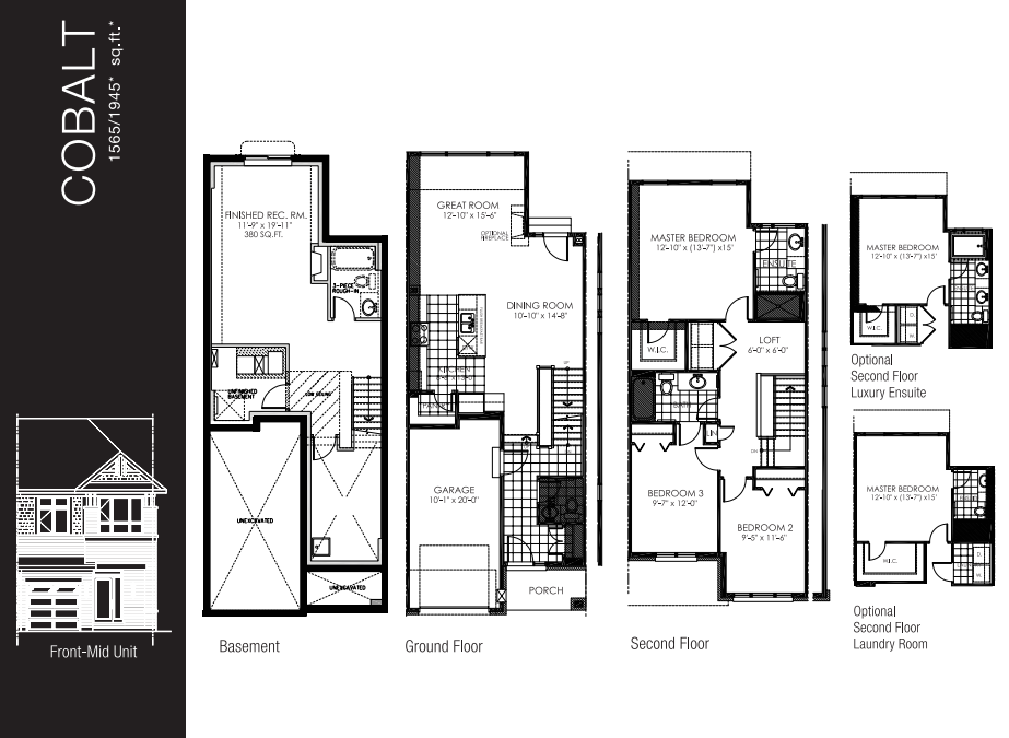 Cobalt Floor Plan of Trailsedge Towns with undefined beds