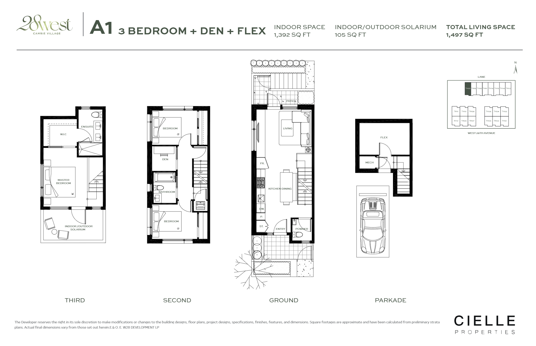 Suite A1 Floor Plan of 28West Towns with undefined beds