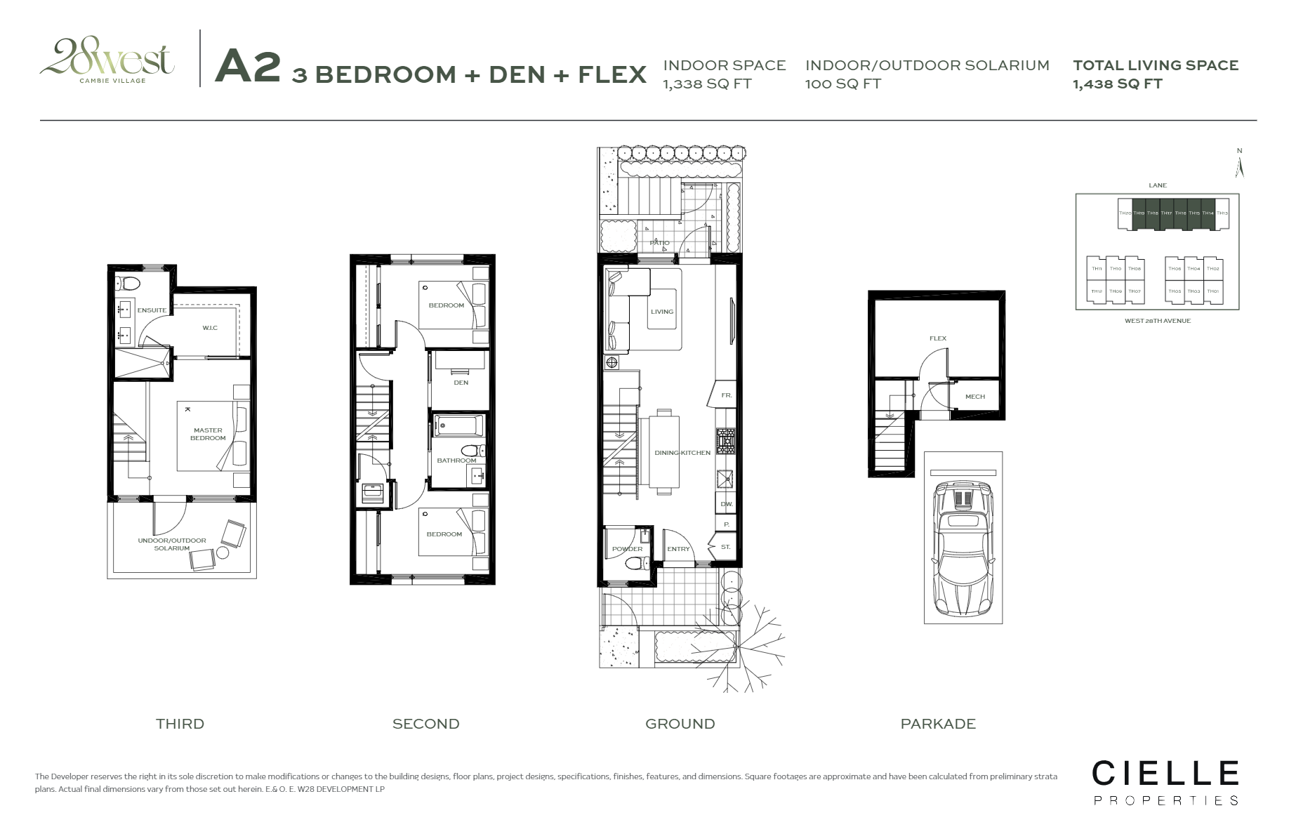 Suite A2 Floor Plan of 28West Towns with undefined beds