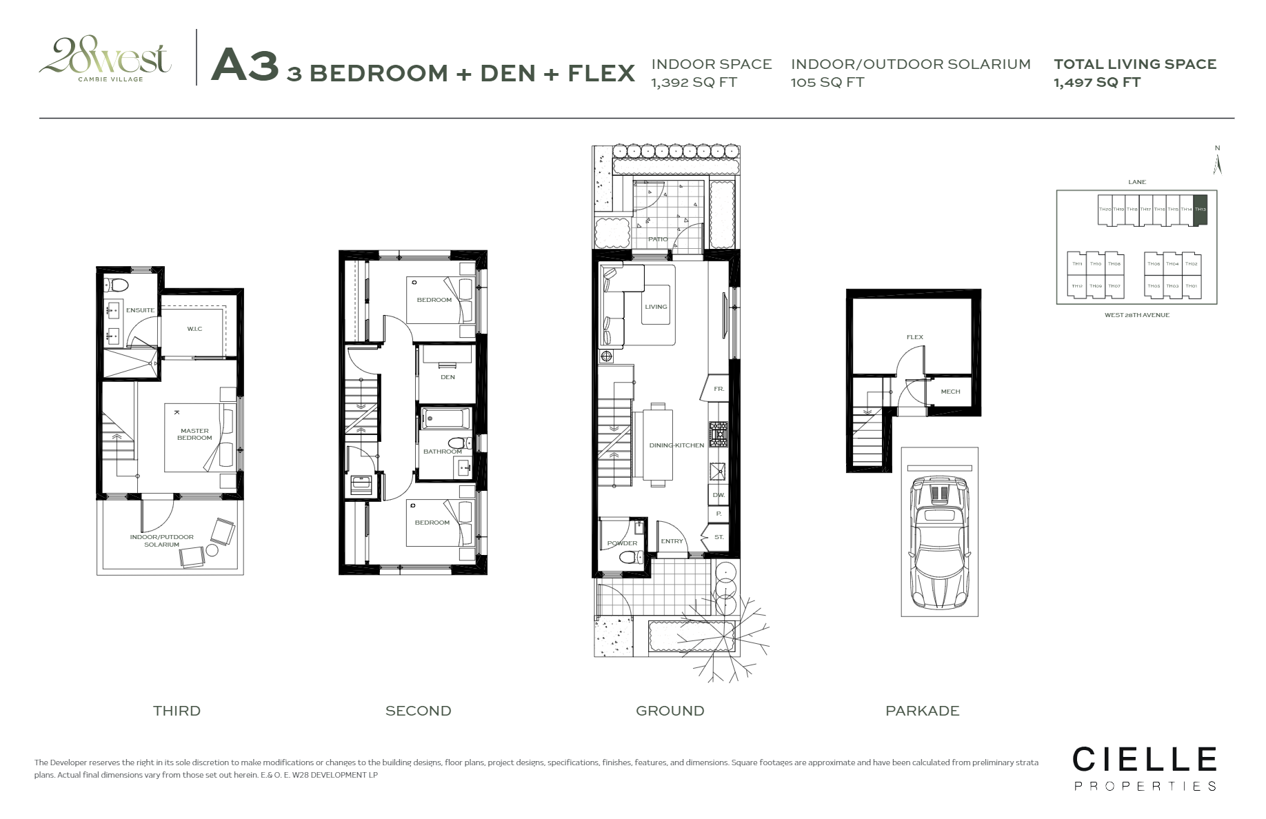 Suite A3 Floor Plan of 28West Towns with undefined beds