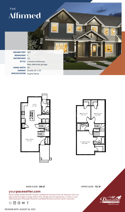 Affirmed Floor Plan of Walker Summit Townhomes Pacesetter Homes with undefined beds