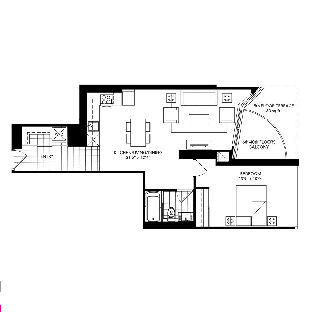 Adler Floor Plan of Claridge Icon Condos with undefined beds