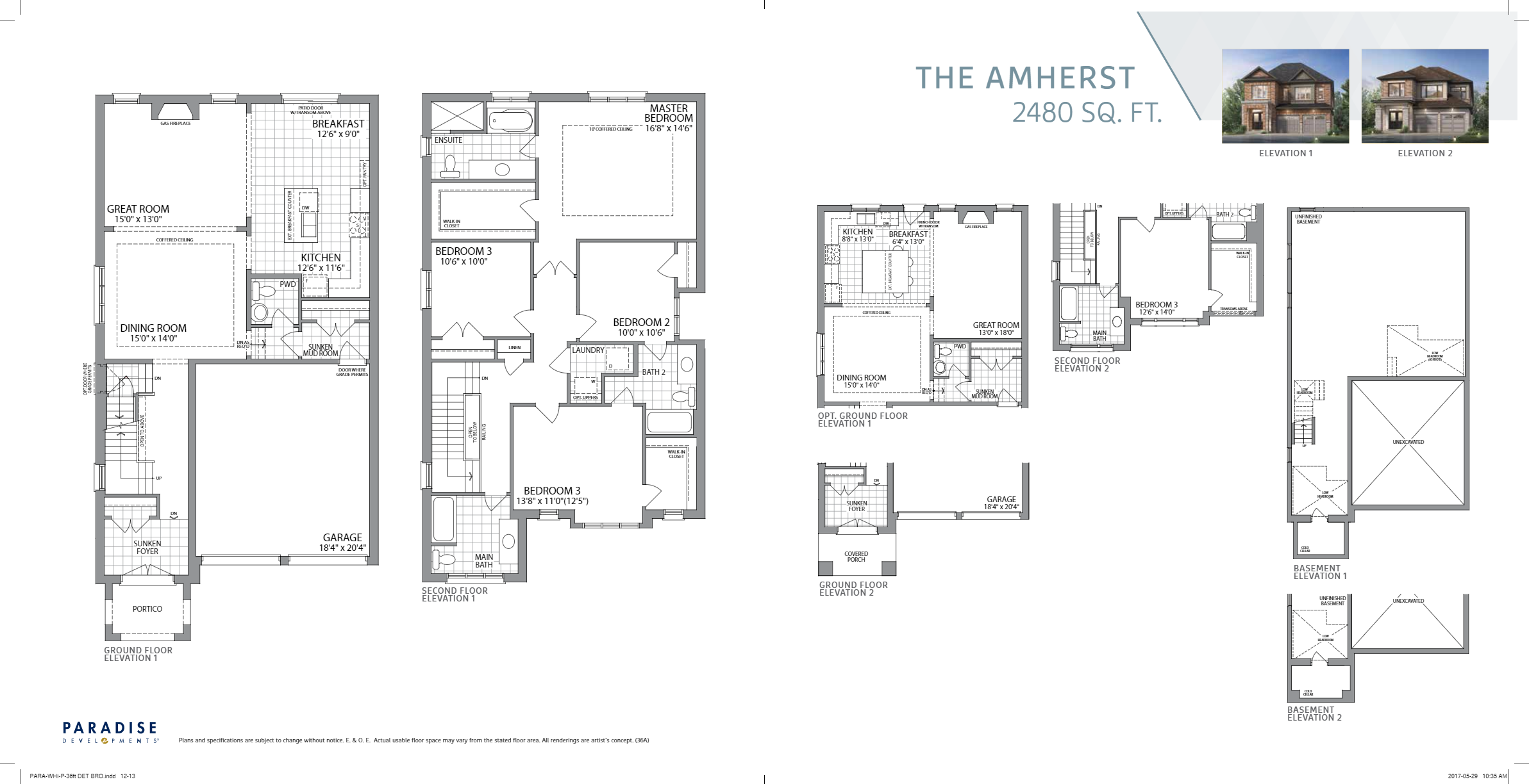 The Amherst Floor Plan of Whitby Meadows & Park Vista Towns with undefined beds