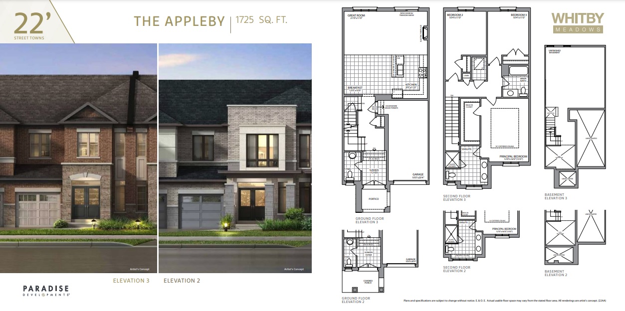 The Appleby Floor Plan of Whitby Meadows & Park Vista Towns with undefined beds