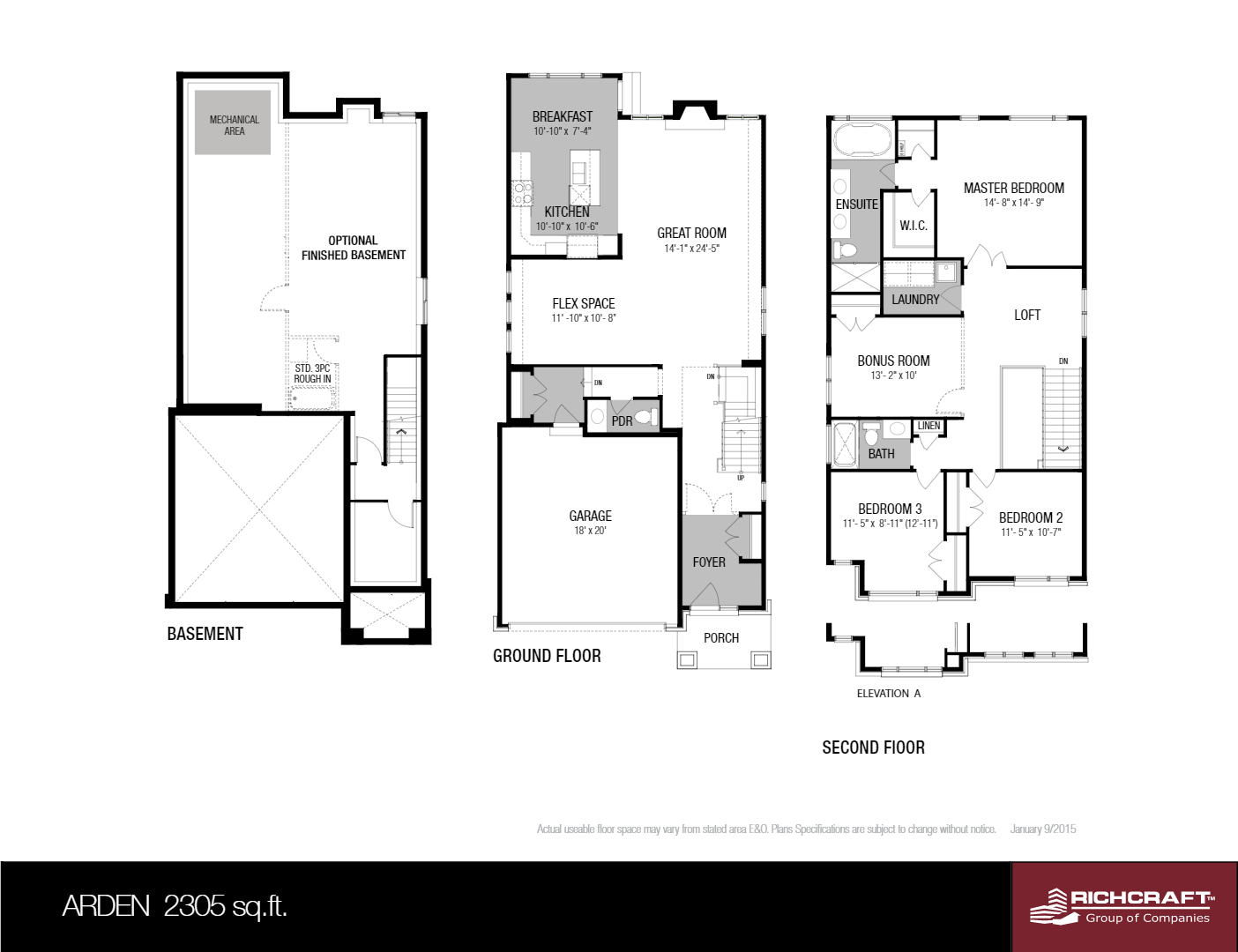 Arden Floor Plan of Trailsedge Towns with undefined beds