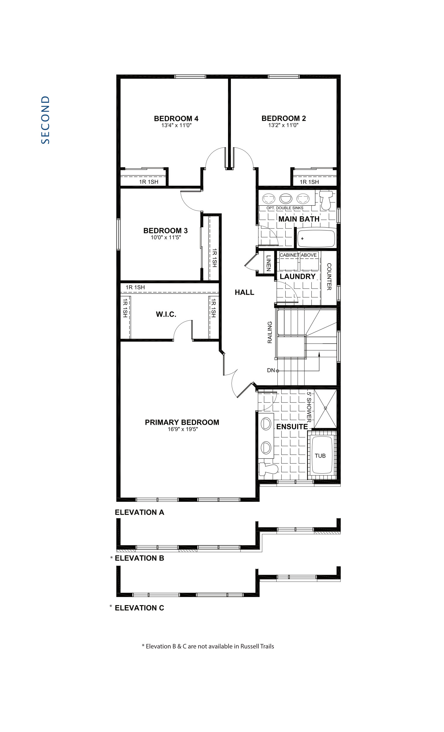 Ashton Floor Plan of Findlay Creek Village Towns with undefined beds