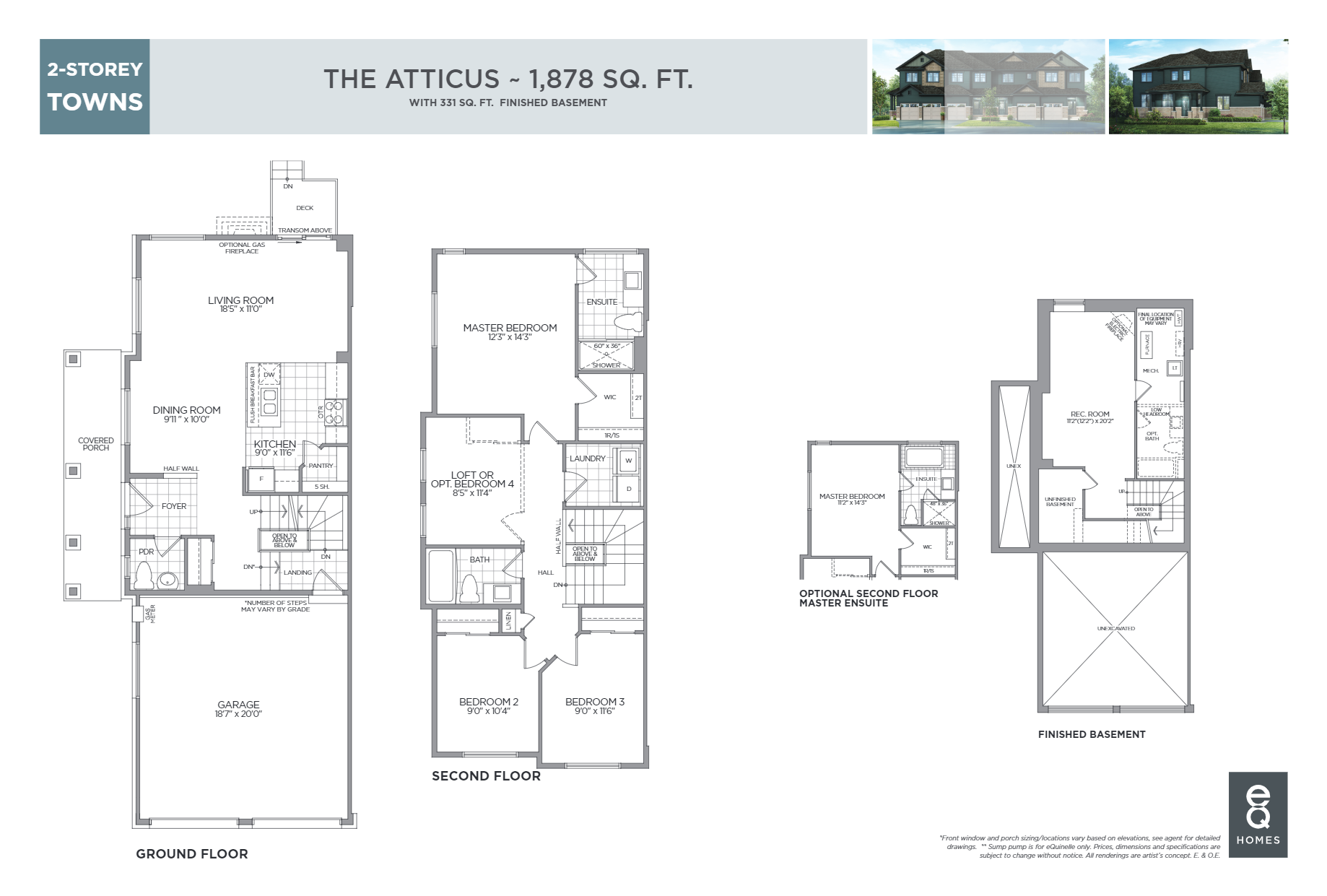 The Atticus Floor Plan of Pathways at Findlay Creek eQ Homes with undefined beds