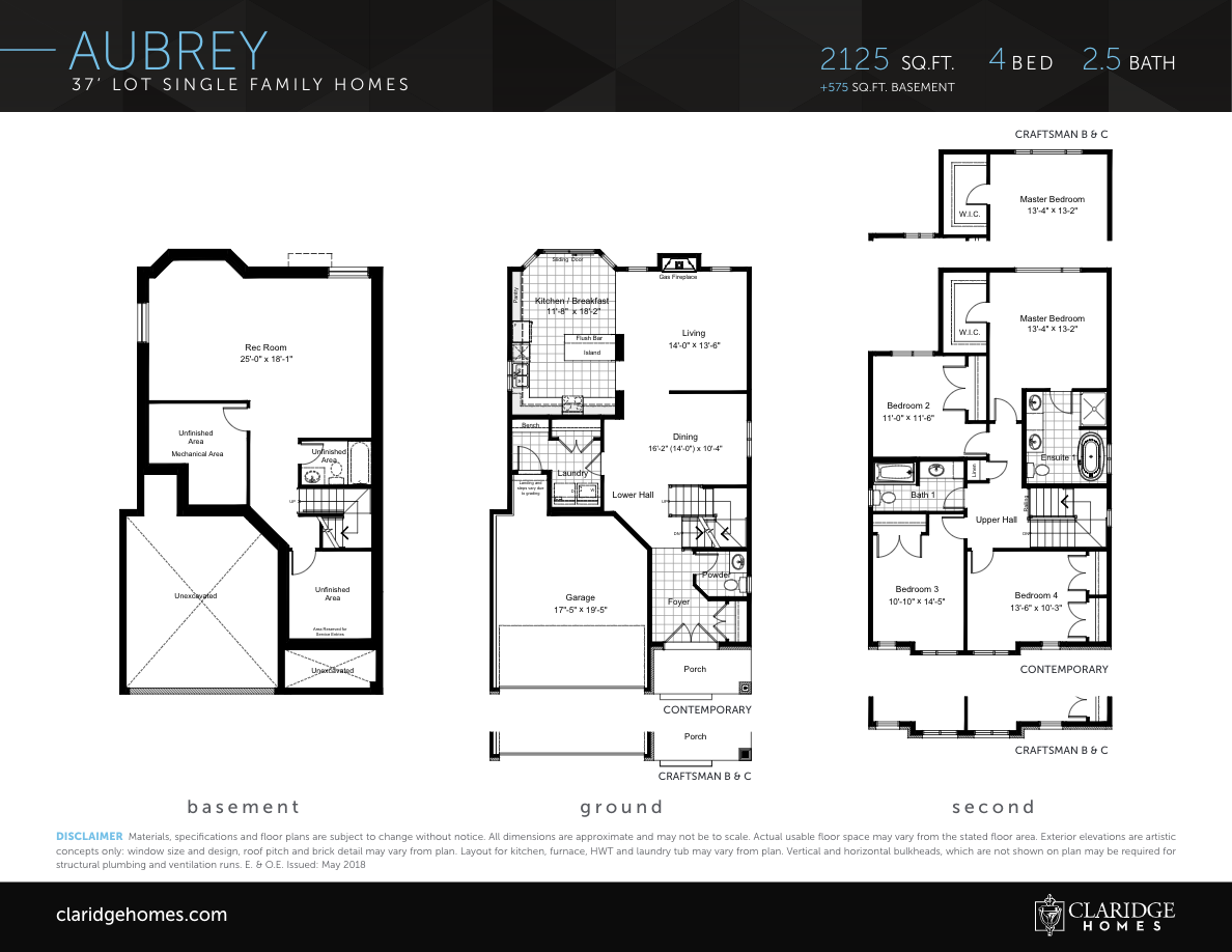 Aubrey Floor Plan of River's Edge Claridge Homes with undefined beds