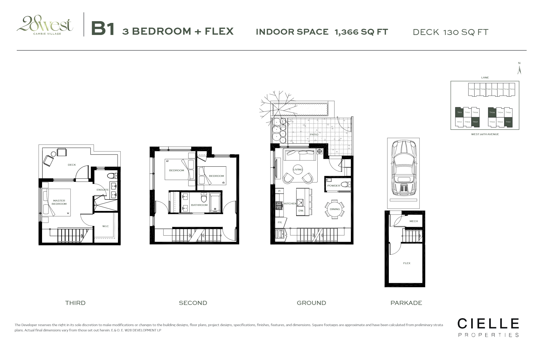 Suite B1 Floor Plan of 28West Towns with undefined beds