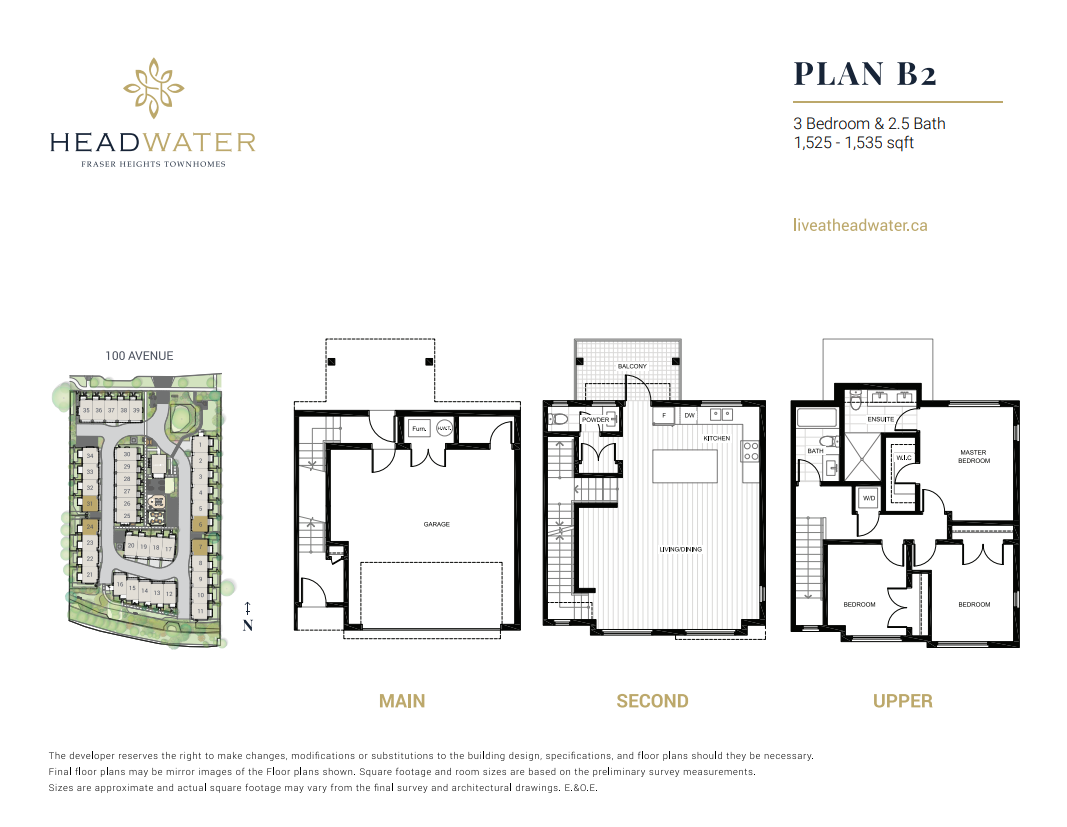 PLAN B2 Floor Plan of Headwater Towns with undefined beds