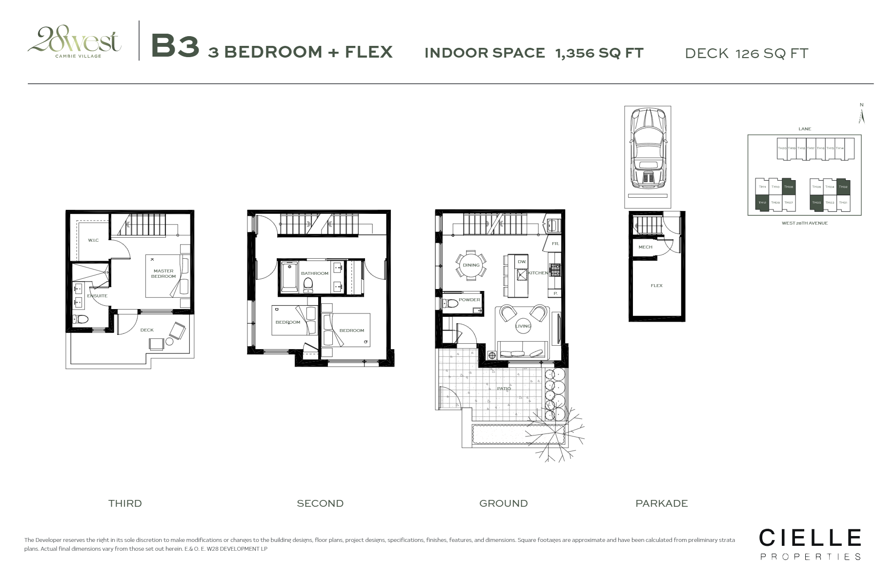 Suite B3 Floor Plan of 28West Towns with undefined beds