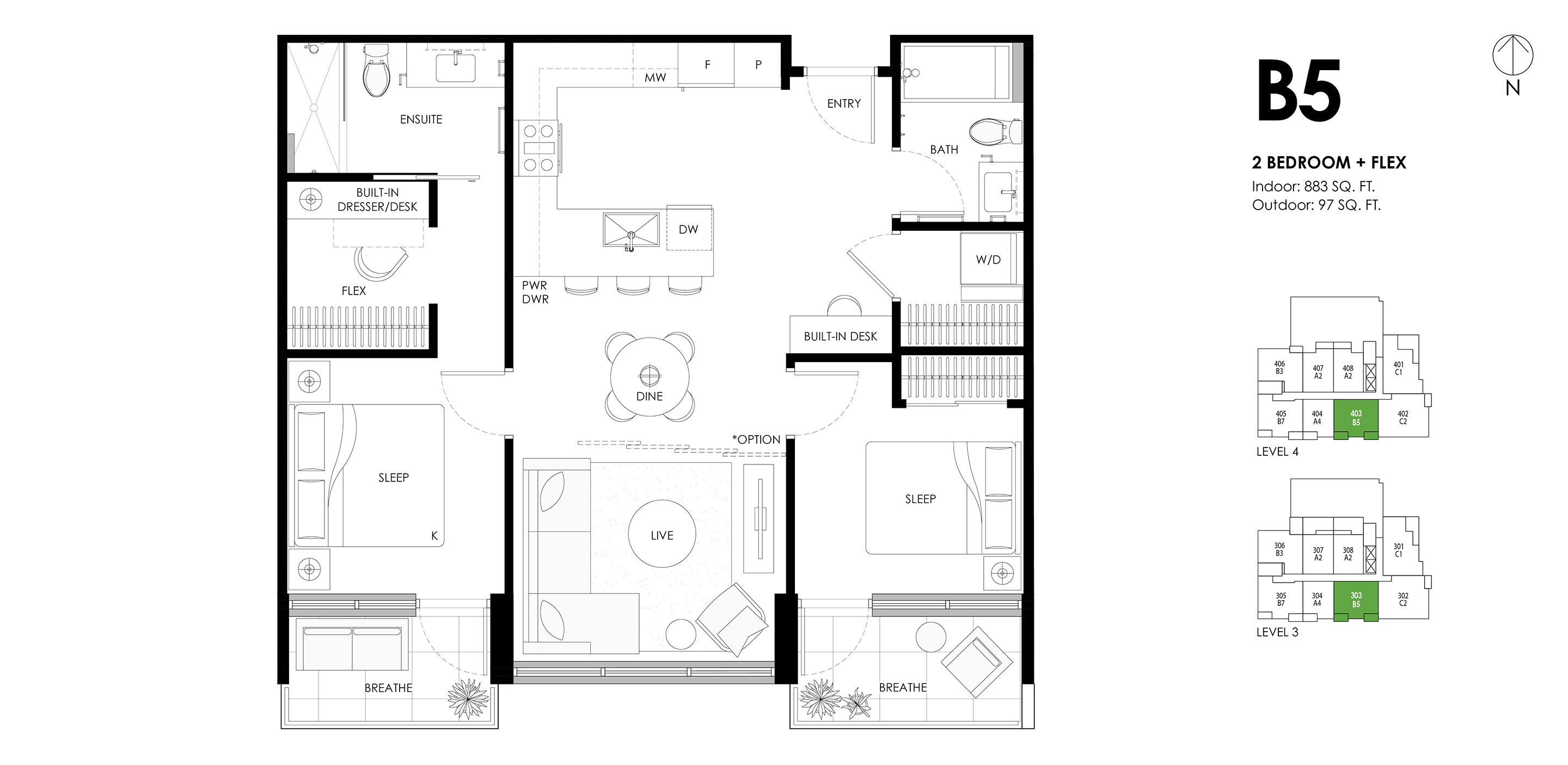 B5 Floor Plan of Ava Condos with undefined beds