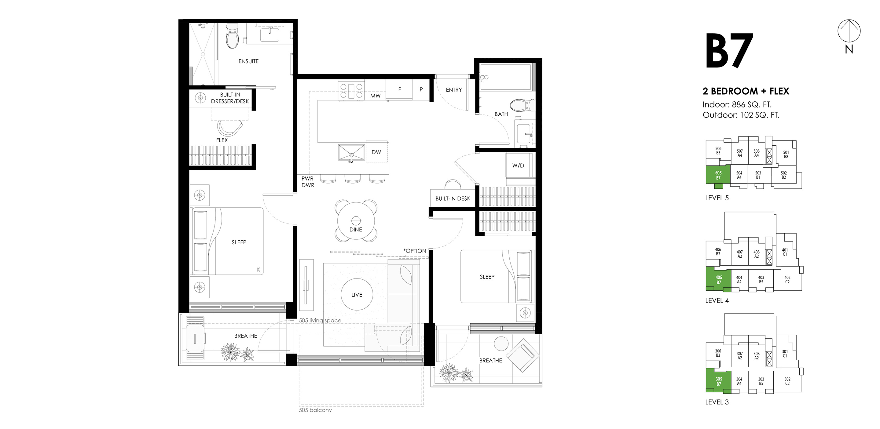 B7 Floor Plan of Ava Condos with undefined beds