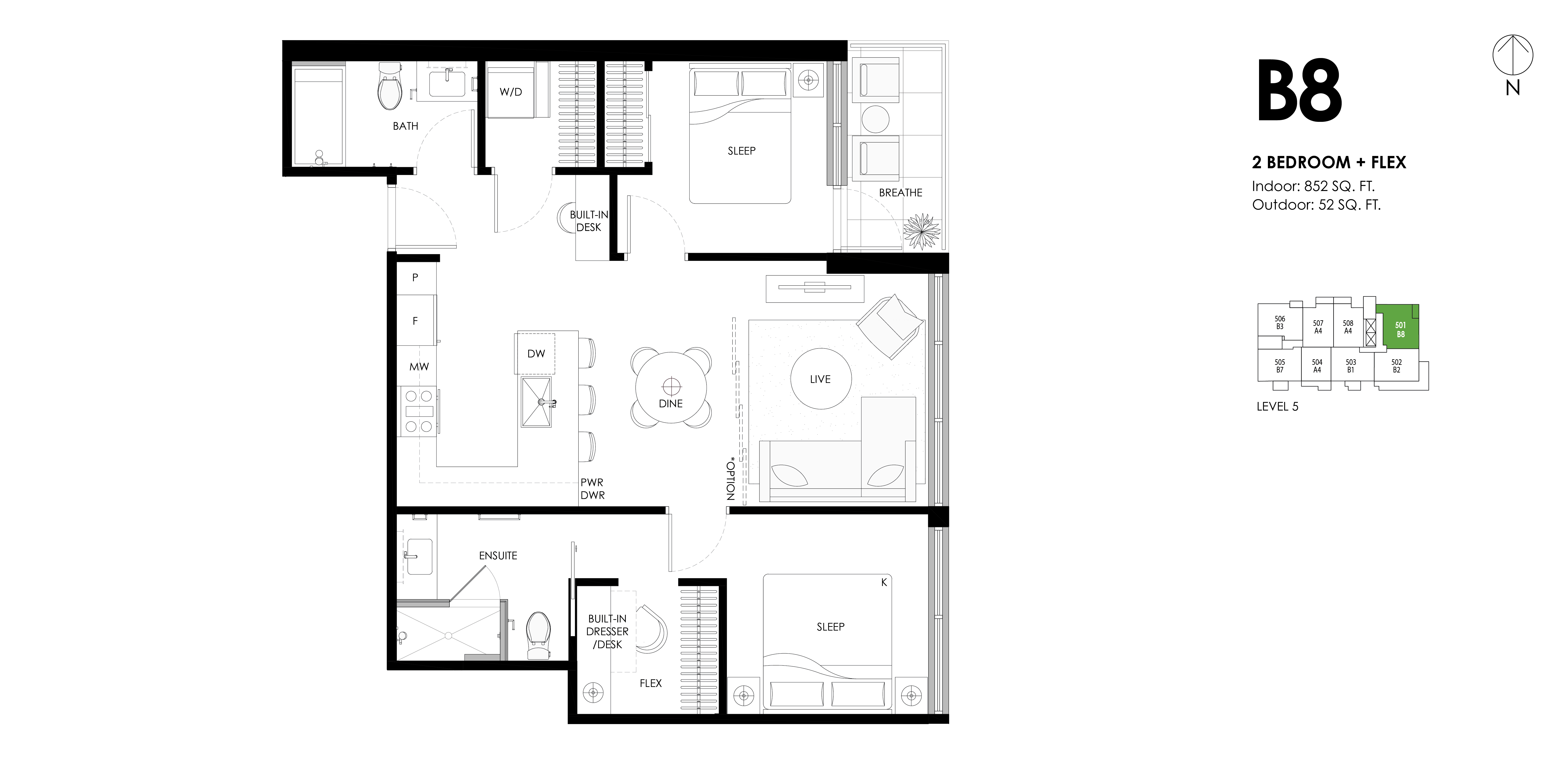 B8 Floor Plan of Ava Condos with undefined beds