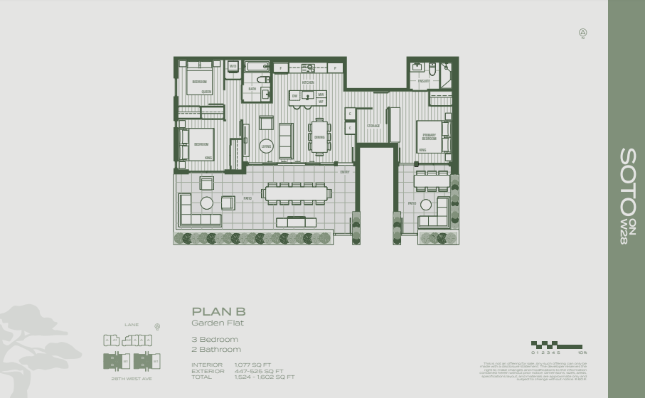 B Floor Plan of SOTO on W28 Condos with undefined beds