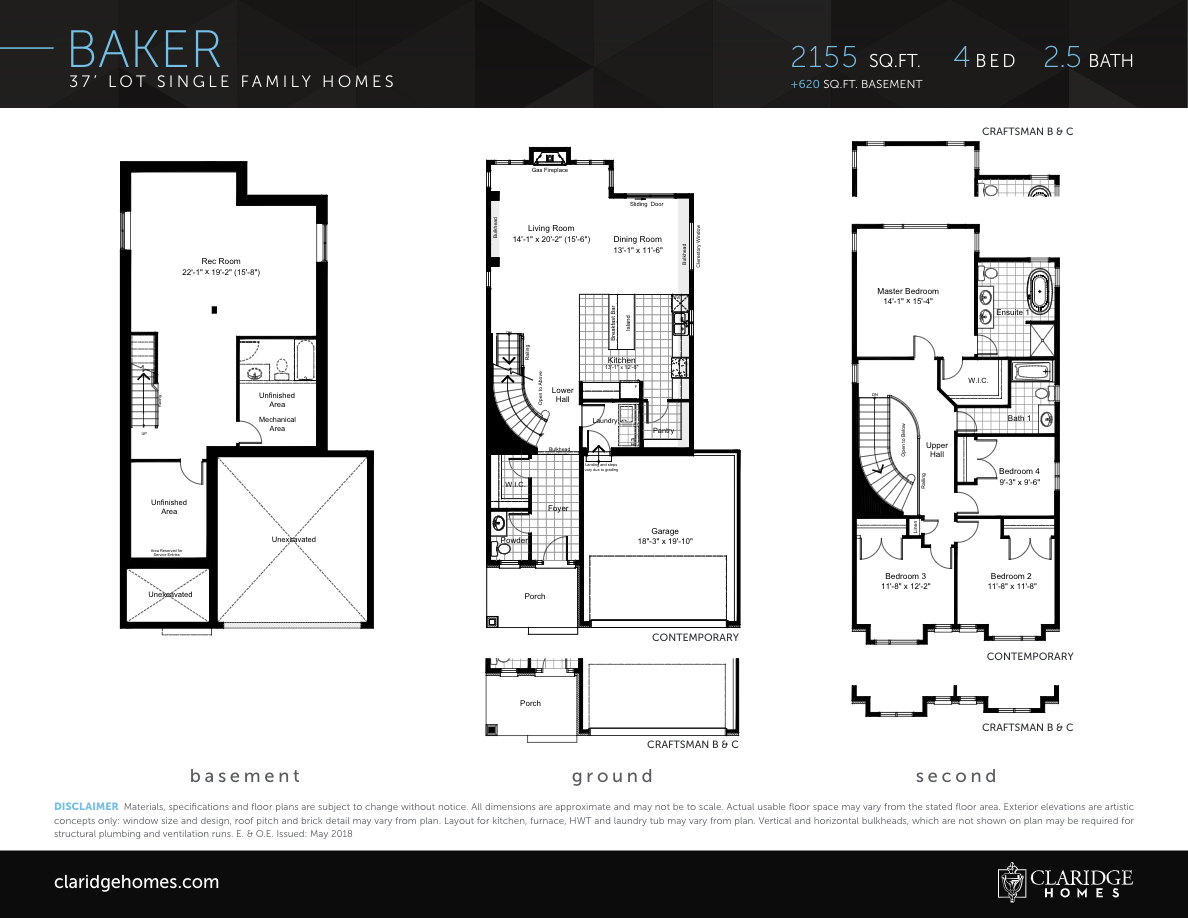 Baker Floor Plan of River's Edge Claridge Homes with undefined beds