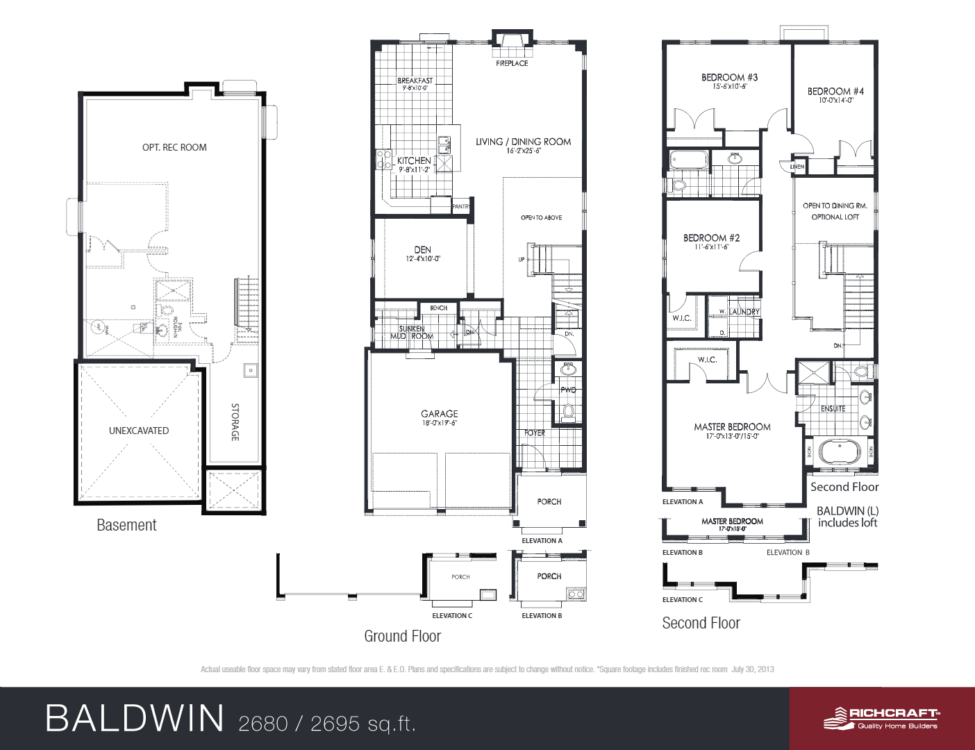 Baldwin Floor Plan of Trailsedge Towns with undefined beds