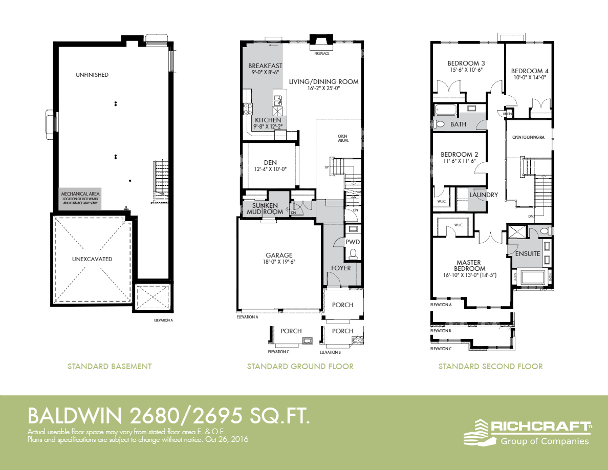 Baldwin Floor Plan of Riverside South Richcraft Homes with undefined beds