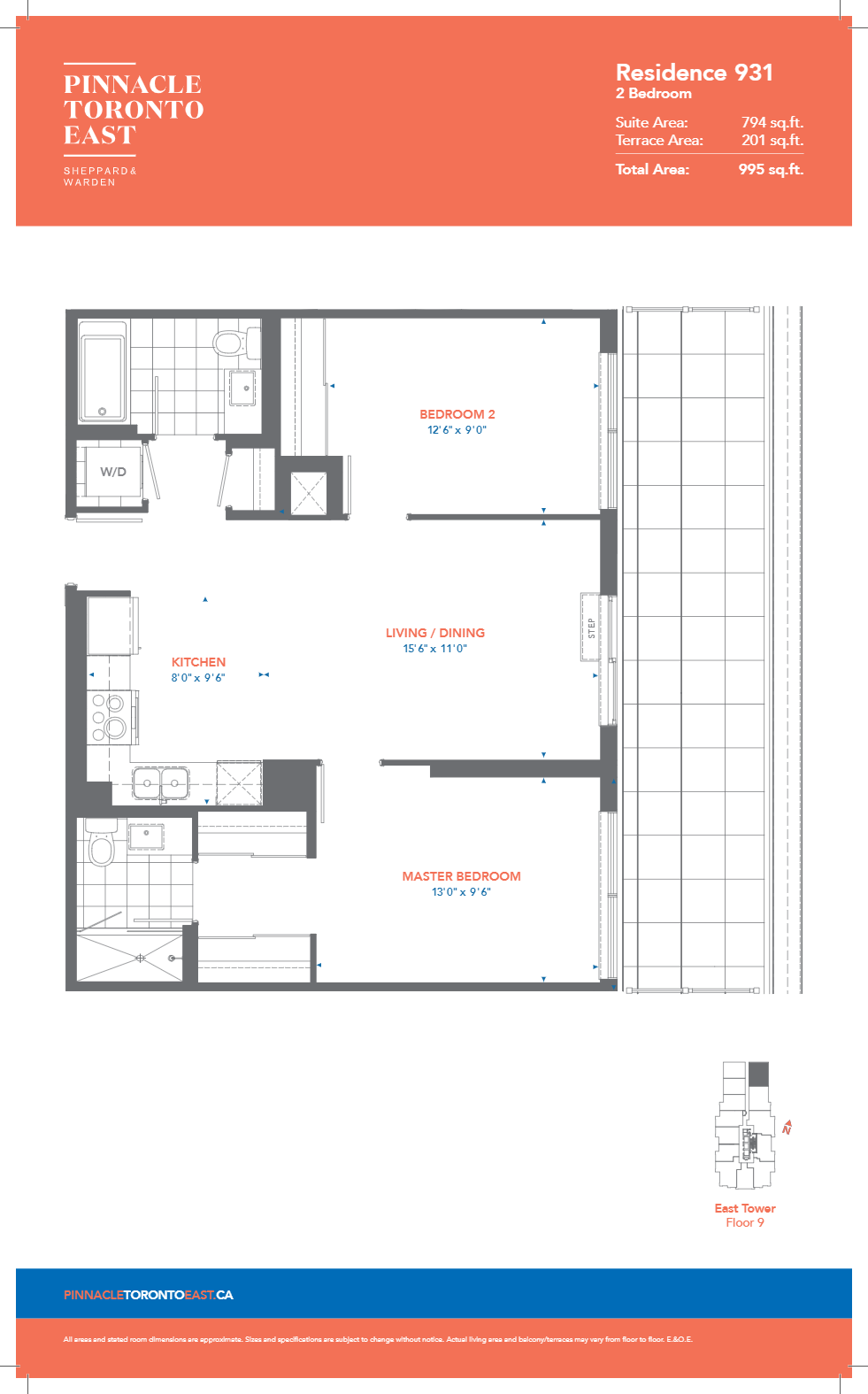 Residence 931 Floor Plan of Pinnacle Toronto East Condos with undefined beds
