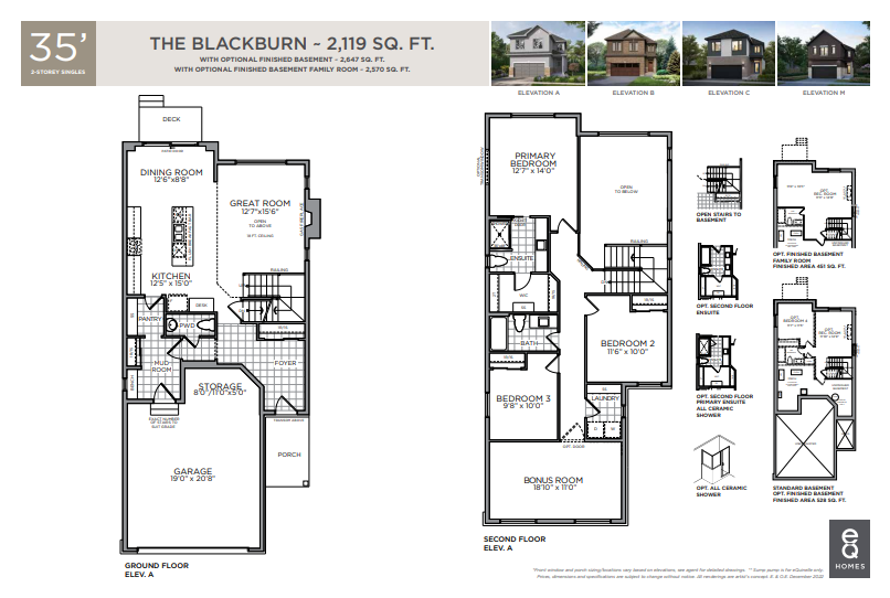 The Blackburn Floor Plan of Pathways at Findlay Creek eQ Homes with undefined beds