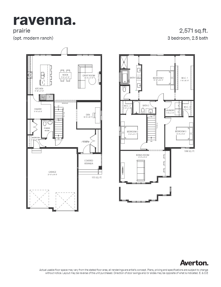 Ravenna Floor Plan of Ambleside by Averton with undefined beds