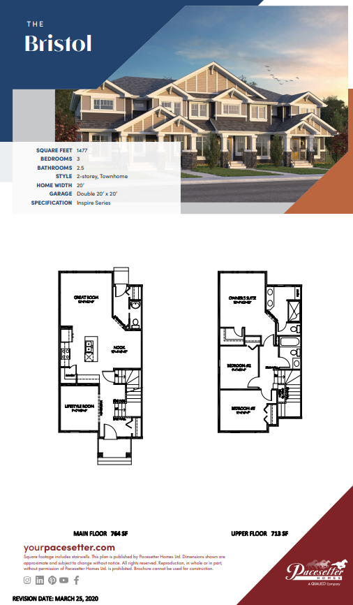 Bristol Floor Plan of Walker Summit Townhomes Pacesetter Homes with undefined beds