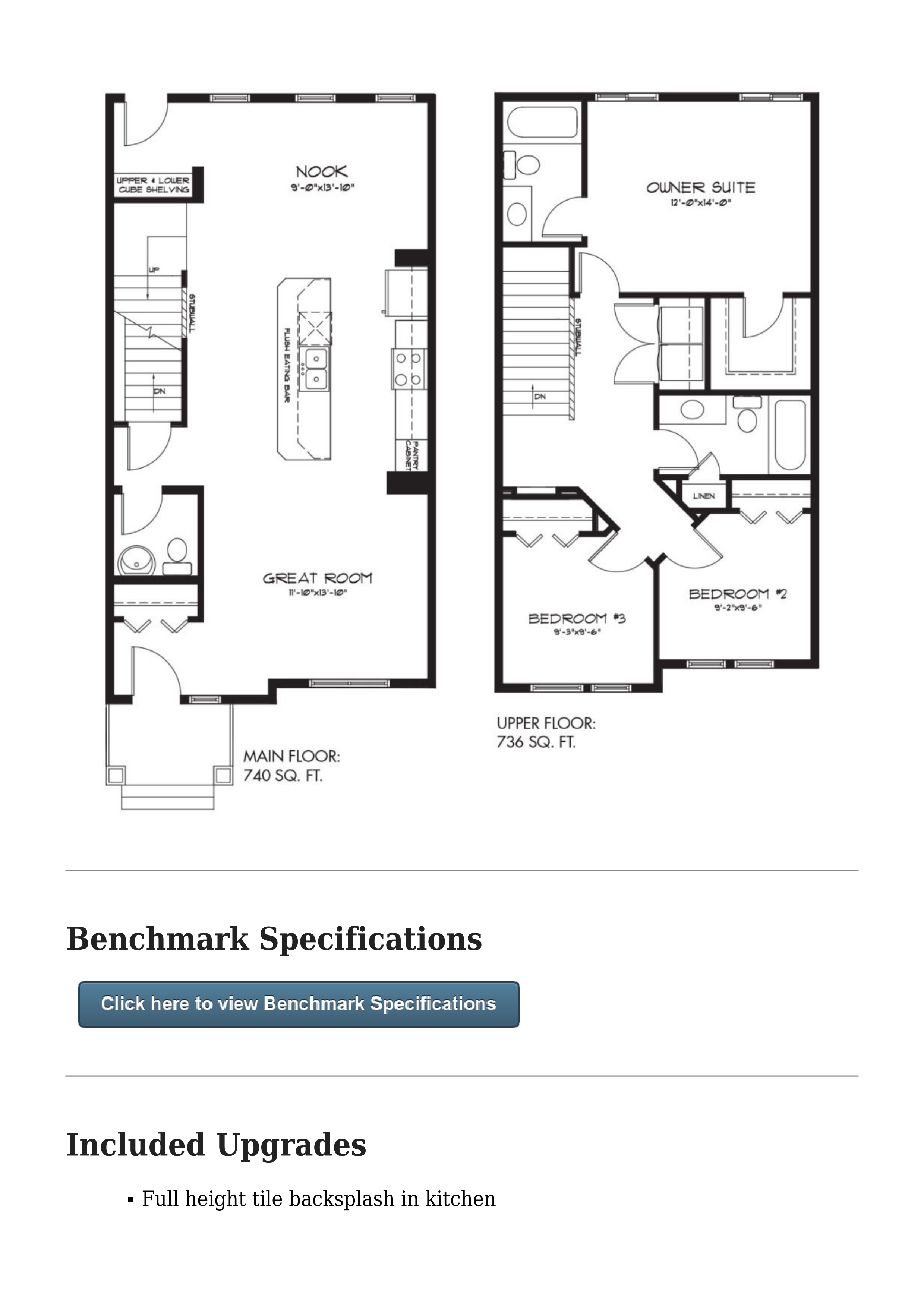 Calder Floor Plan of Walker Summit Townhomes Pacesetter Homes with undefined beds