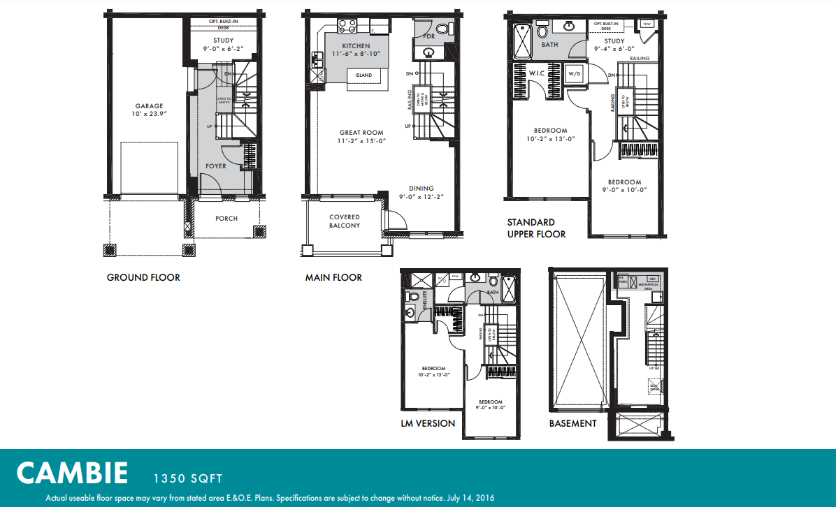 Cambie Floor Plan of Trailsedge Towns with undefined beds
