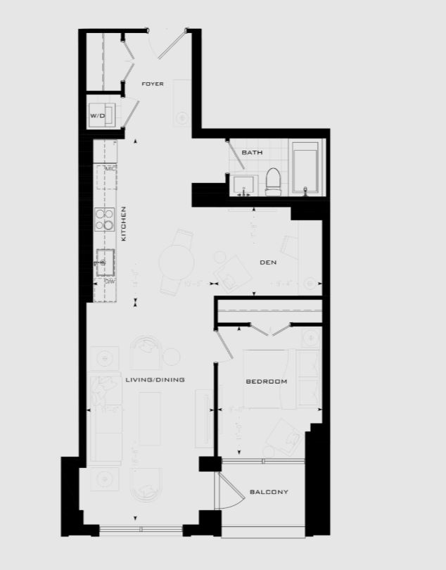 776 sq. ft. Floor Plan of The Residences at Island Park Drive Condos with undefined beds