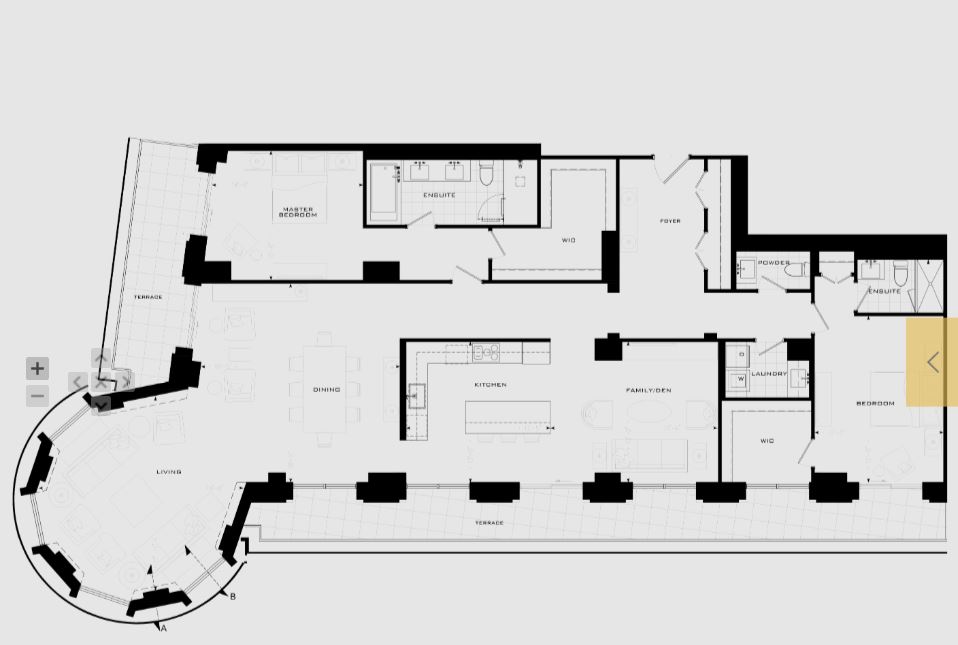 Junior Penthouse 03 Floor Plan of The Residences at Island Park Drive Condos with undefined beds