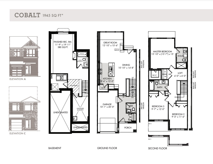 Cobalt Floor Plan of Riverside South Richcraft Homes with undefined beds