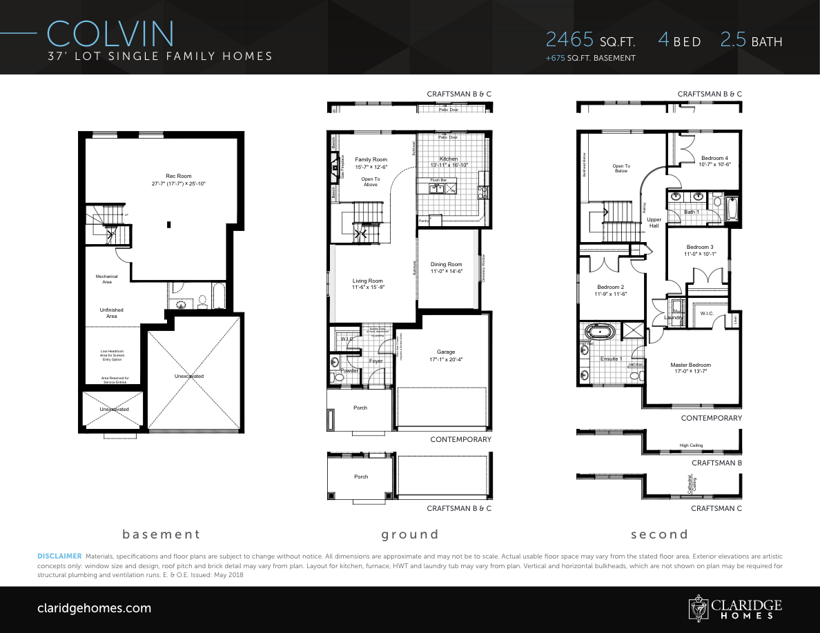 Colvin Floor Plan of River's Edge Claridge Homes with undefined beds