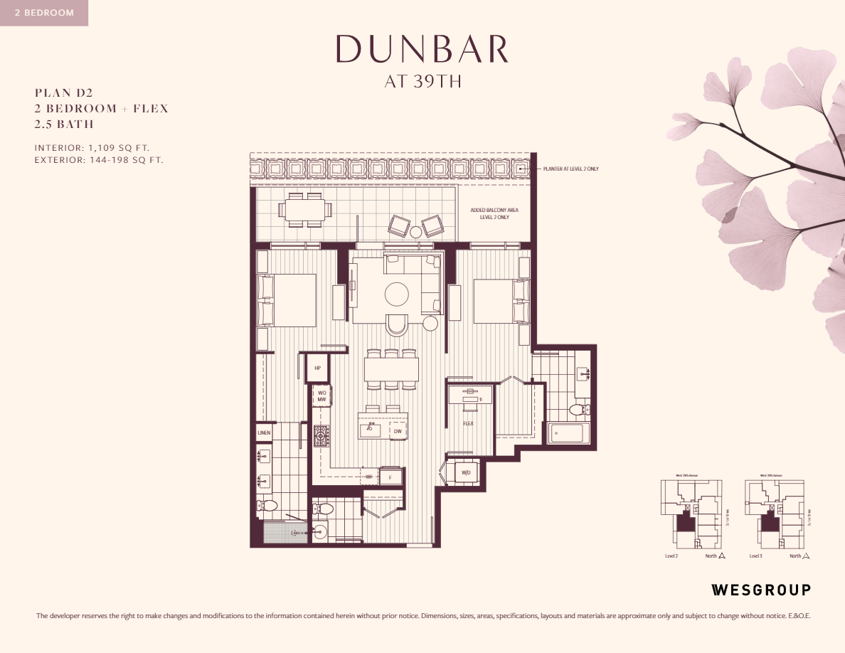 D2 Floor Plan of Dunbar at 39th Condos with undefined beds