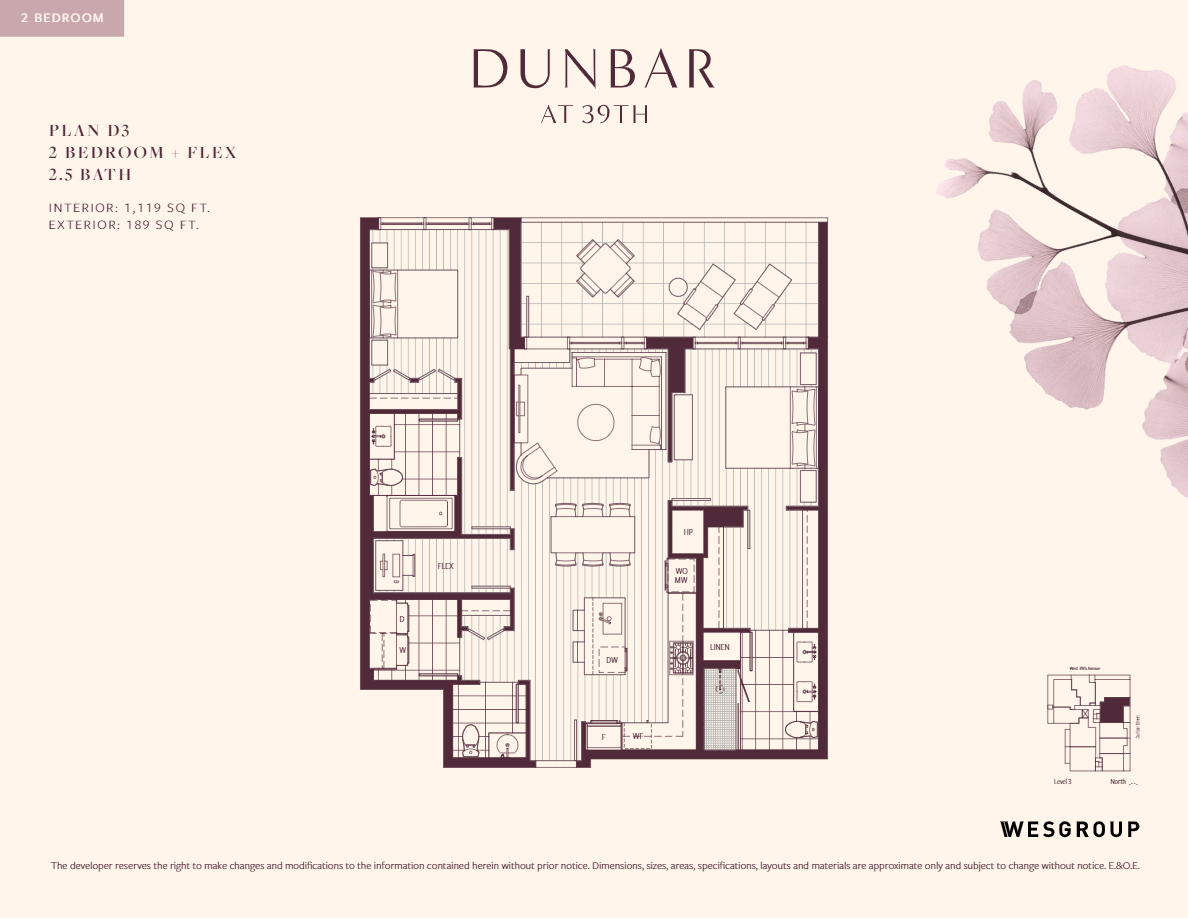 D3 Floor Plan of Dunbar at 39th Condos with undefined beds