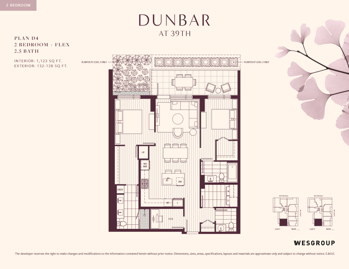 D4 Floor Plan of Dunbar at 39th Condos with undefined beds