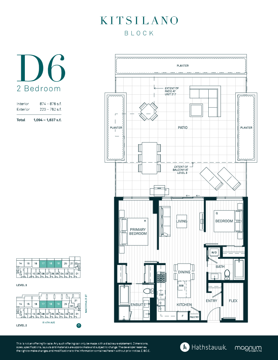 D6 Floor Plan of Kitsilano Block Condos with undefined beds