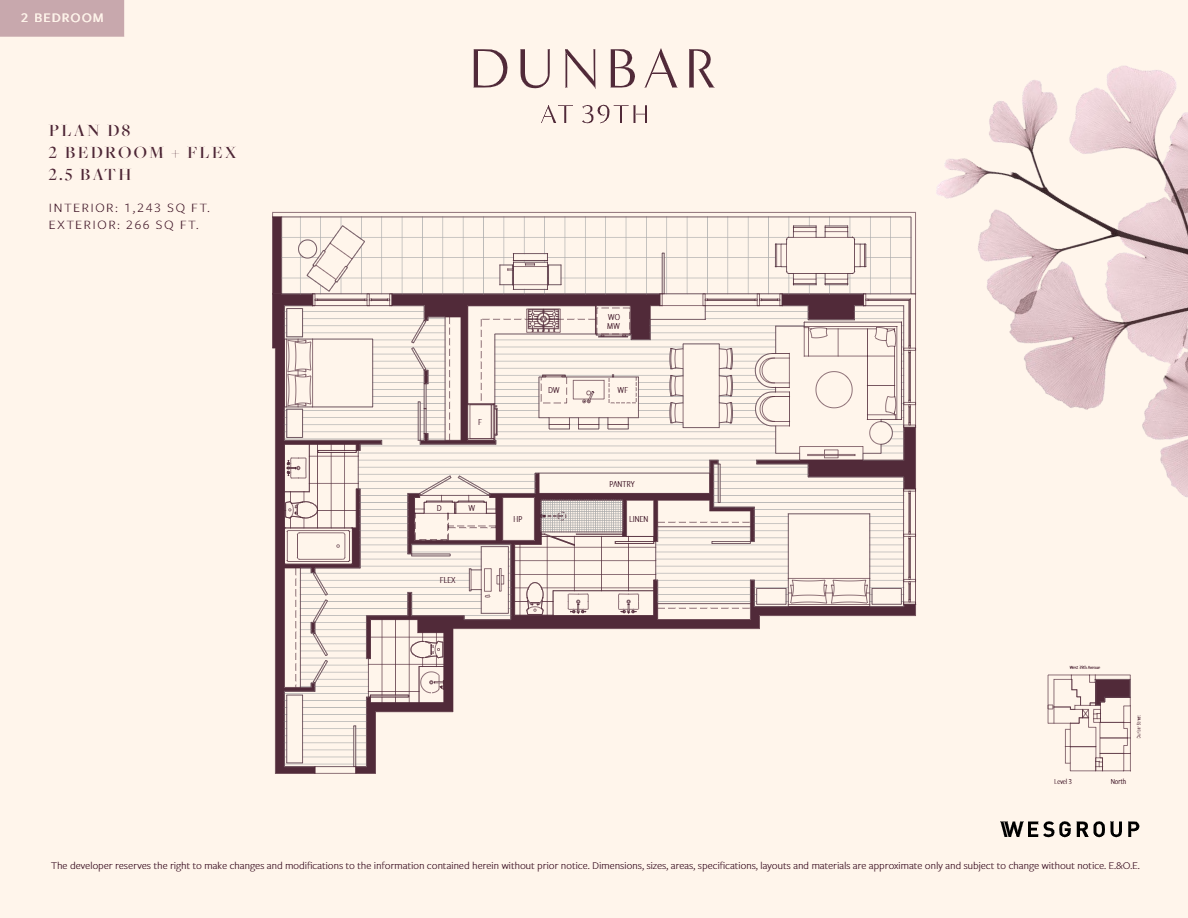 D8 Floor Plan of Dunbar at 39th Condos with undefined beds