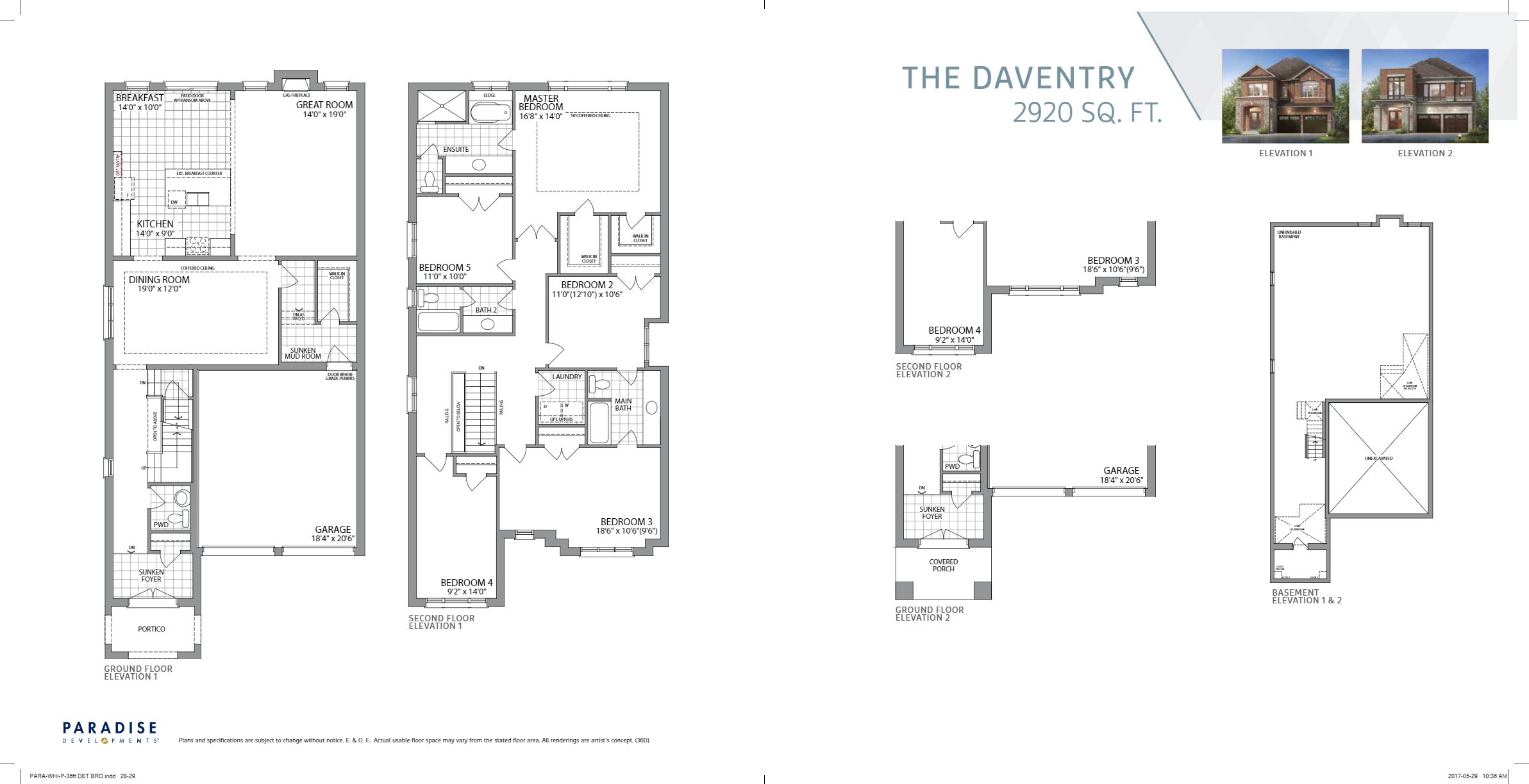 The Daventry Floor Plan of Whitby Meadows & Park Vista Towns with undefined beds