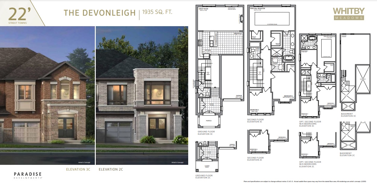 The Devonleigh Floor Plan of Whitby Meadows & Park Vista Towns with undefined beds
