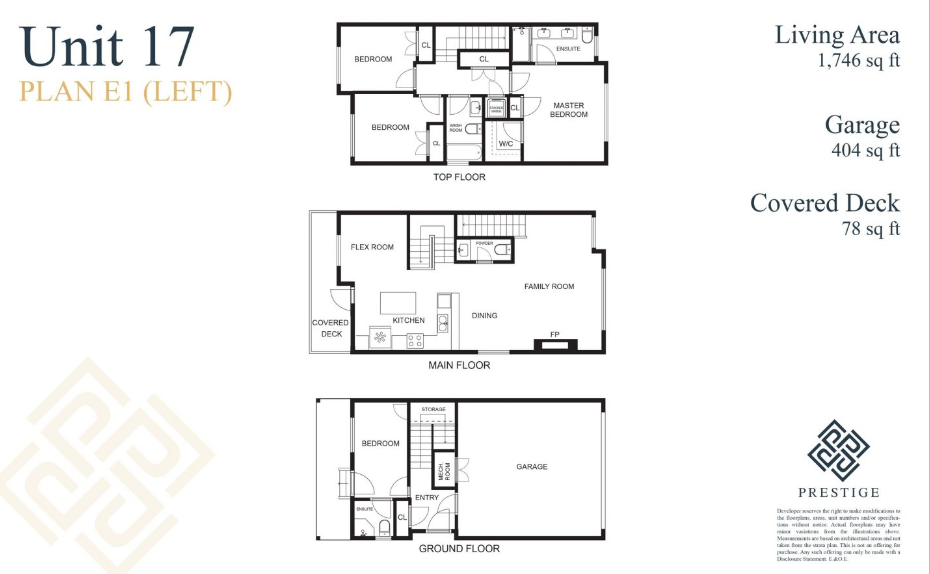 E1 (Left) Floor Plan of Prestige Towns with undefined beds