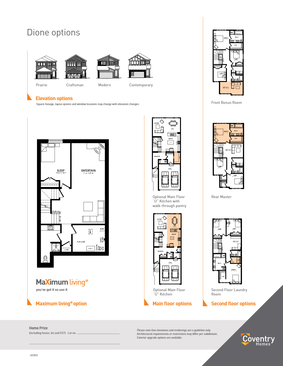 Dione Floor Plan of Rivers Edge Coventry Homes with undefined beds